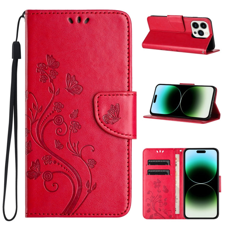 Butterfly Flower Pattern Flip Leather Phone Case, Series 3