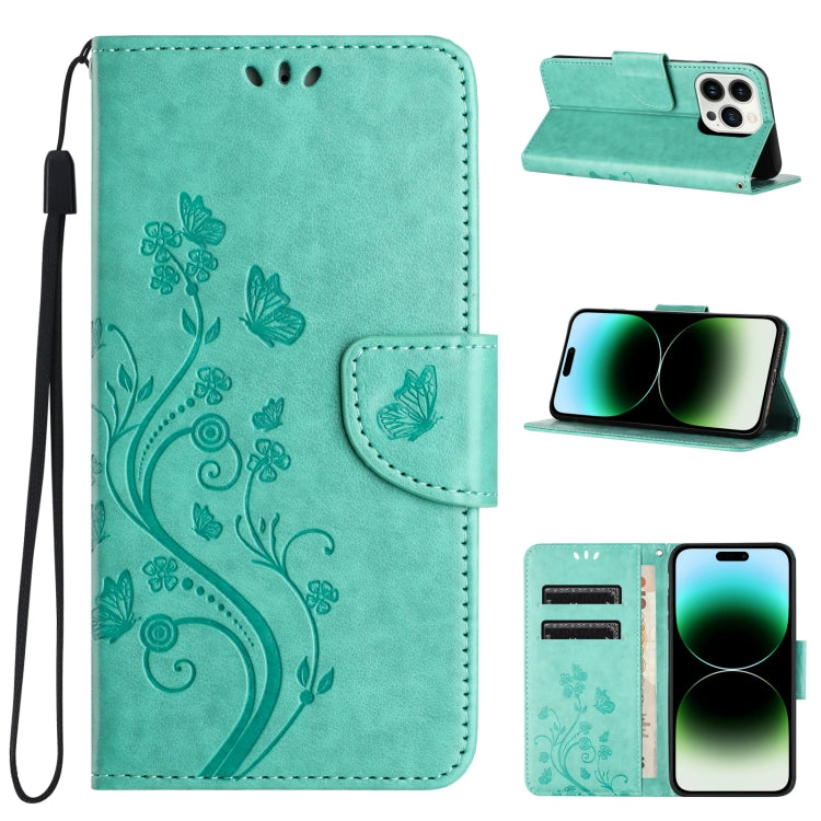 Butterfly Flower Pattern Flip Leather Phone Case, Series 3