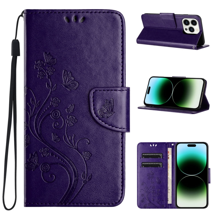 Butterfly Flower Pattern Flip Leather Phone Case, Series 3