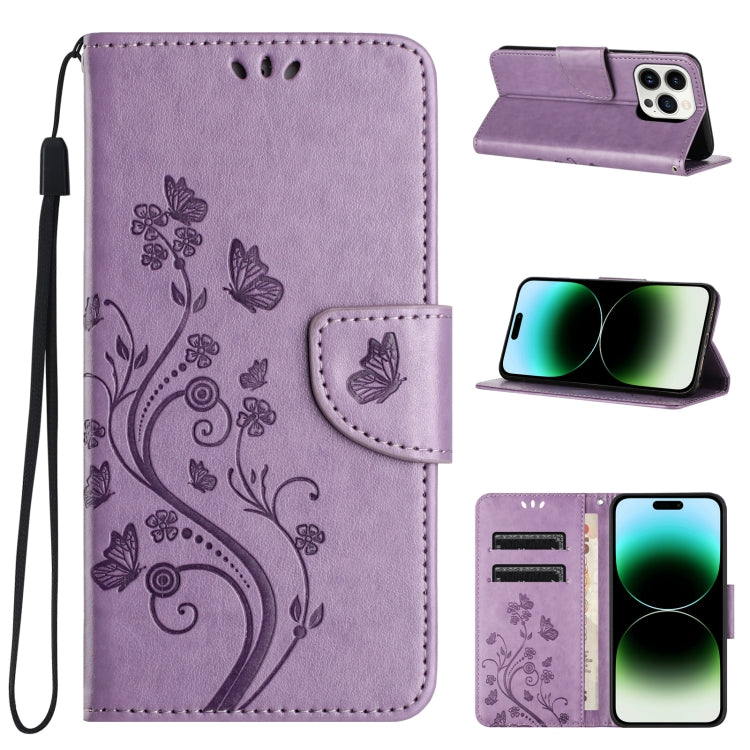 Butterfly Flower Pattern Flip Leather Phone Case, Series 3