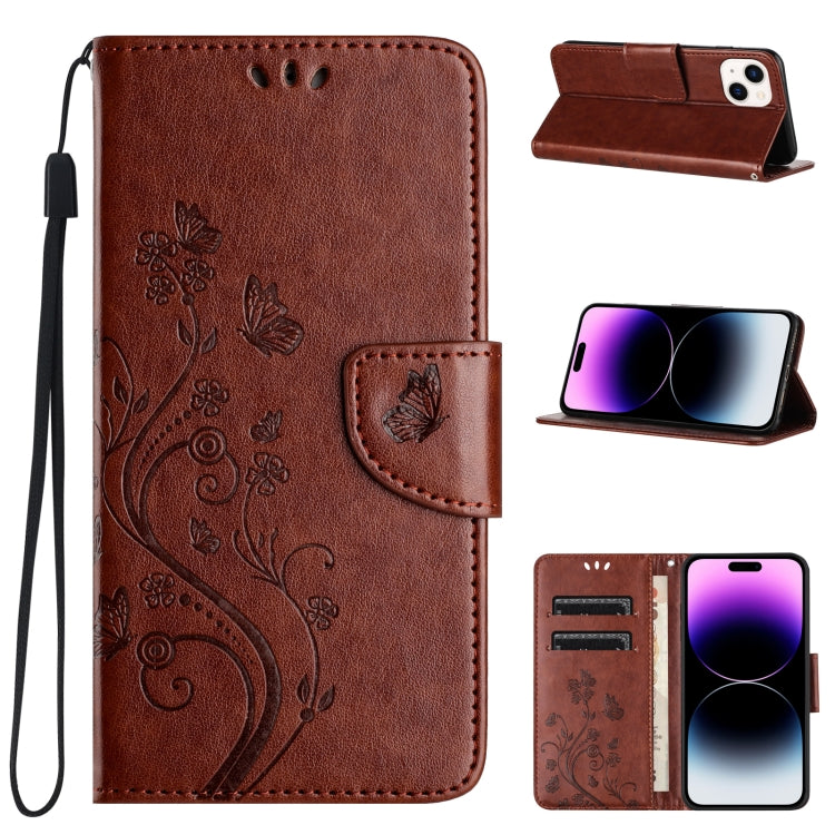 Butterfly Flower Pattern Flip Leather Phone Case, Series 1