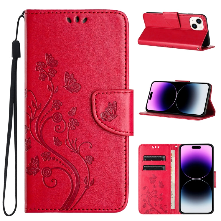 Butterfly Flower Pattern Flip Leather Phone Case, Series 1