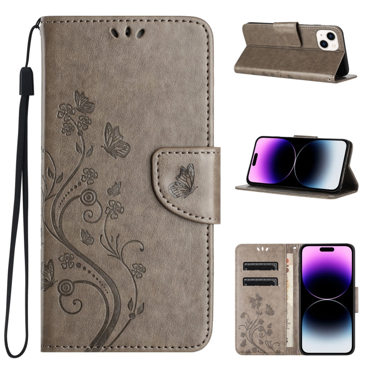 Butterfly Flower Pattern Flip Leather Phone Case, Series 1