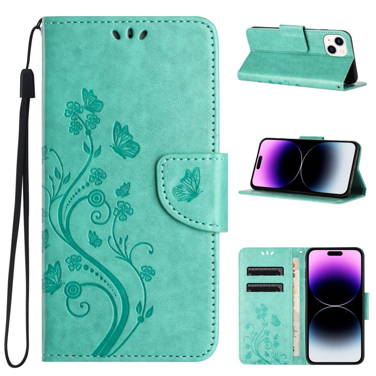 Butterfly Flower Pattern Flip Leather Phone Case, Series 2