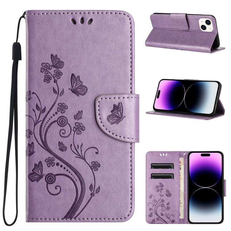 Butterfly Flower Pattern Flip Leather Phone Case, Series 2