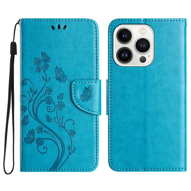 Butterfly Flower Pattern Flip Leather Phone Case, Series 3