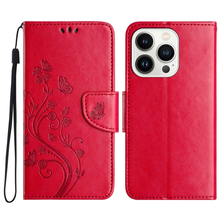 Butterfly Flower Pattern Flip Leather Phone Case, Series 3