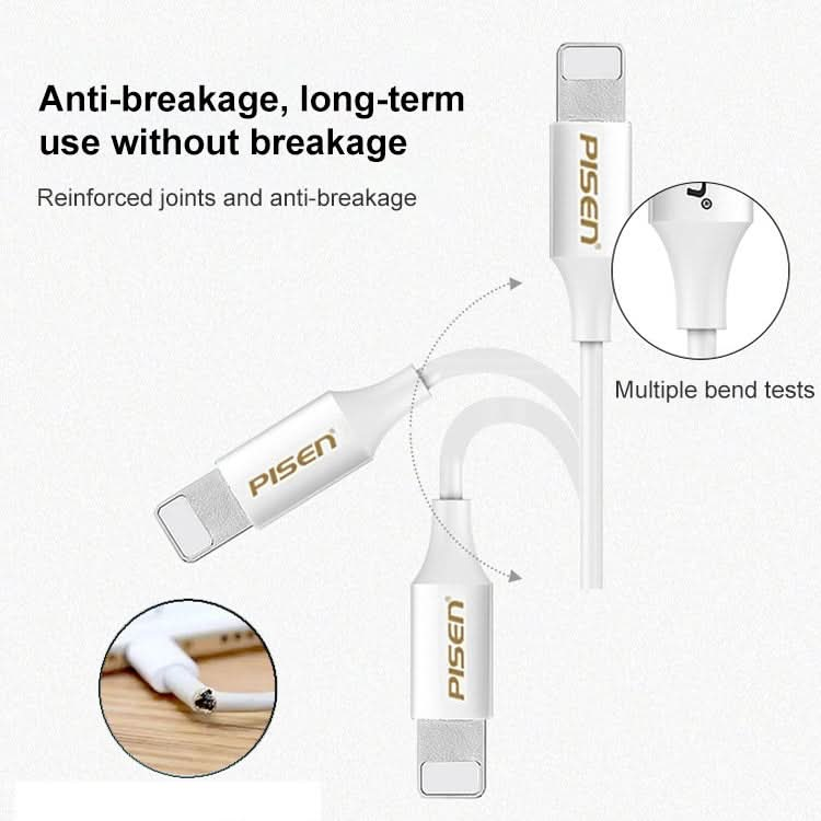 PISEN 2.4A 8 Pin Anti Breaking Fast Charging Cable