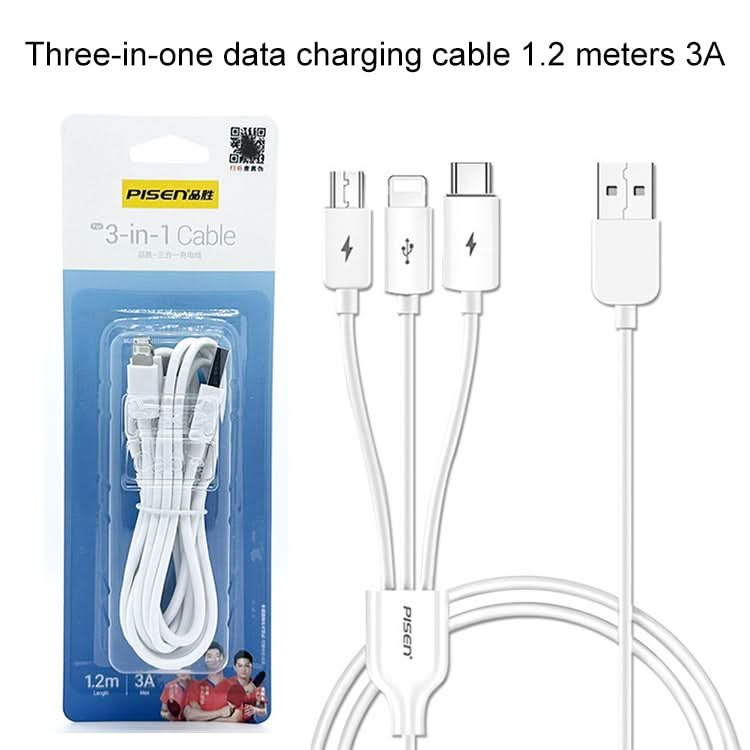 PISEN 3A 3 in 1 Data Cable