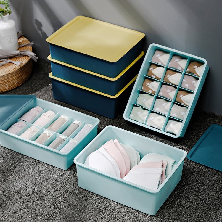 Contrast Color Underwear Storage Box Multi-Gate Plastic Bra Socks Storage Box