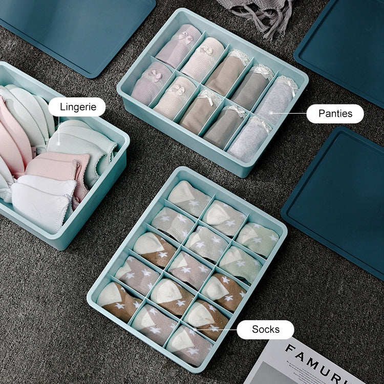 Contrast Color Underwear Storage Box Multi-Gate Plastic Bra Socks Storage Box