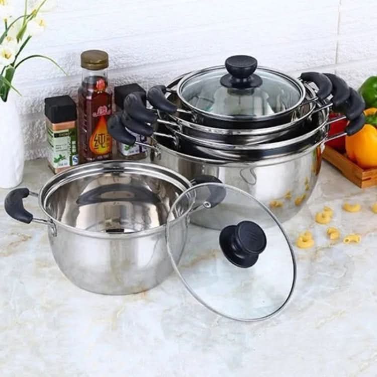 26cm Stainless Steel Thickened Soup Pot Small Stew Pot Induction Gas Stove Universal Pots-Reluova