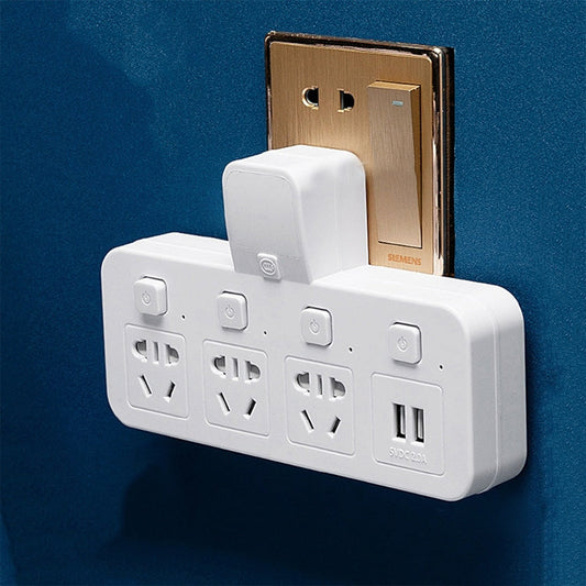 Home Office Multifunctional USB Wireless Plug Converter Plug Board, with Night Light