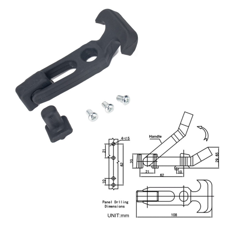 Rubber T Handle Toolbox Lock for Cooler / Golf cart / Off-road Vehicle