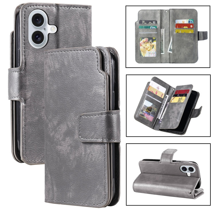 Tri-Fold 9-Card Wallets Leather Phone Case, Series 1