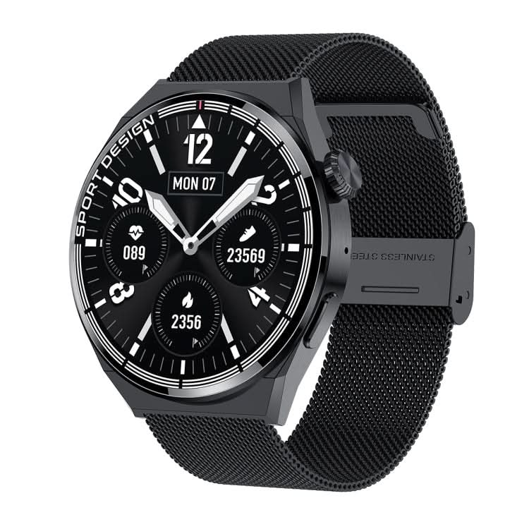 HDT MAX 1.60 inch Black Dial Milan Steel Band IP68 Waterproof Smart Watch Support Bluetooth Call