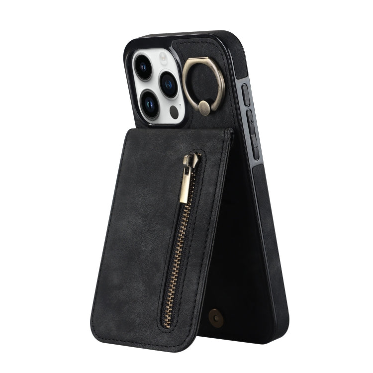 Retro Ring and Zipper RFID Card Slot Phone Case, Series 2