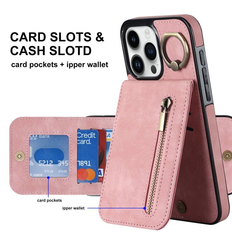 Retro Ring and Zipper RFID Card Slot Phone Case, Series 1