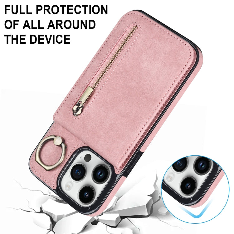 Retro Ring and Zipper RFID Card Slot Phone Case, Series 1