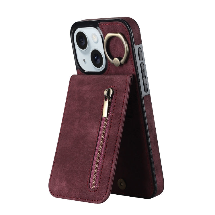 Retro Ring and Zipper RFID Card Slot Phone Case, Series 1