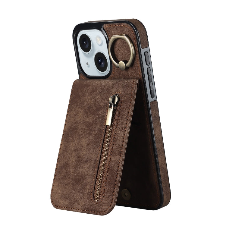 Retro Ring and Zipper RFID Card Slot Phone Case, Series 1