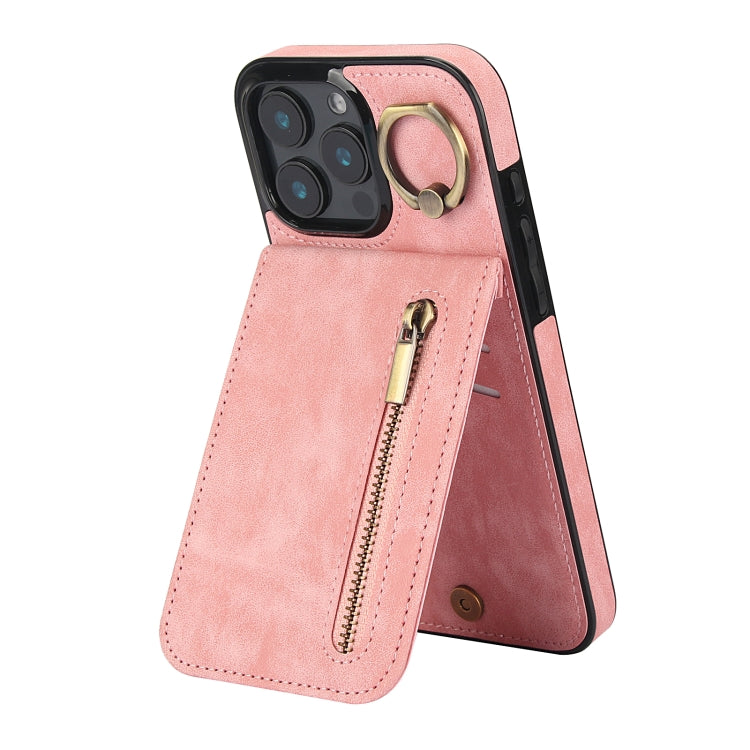 Retro Ring and Zipper RFID Card Slot Phone Case, Series 1