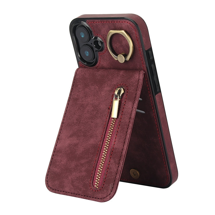 Retro Ring and Zipper RFID Card Slot Phone Case, Series 1