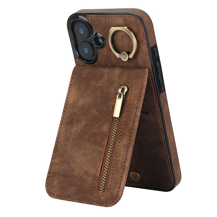 Retro Ring and Zipper RFID Card Slot Phone Case, Series 1