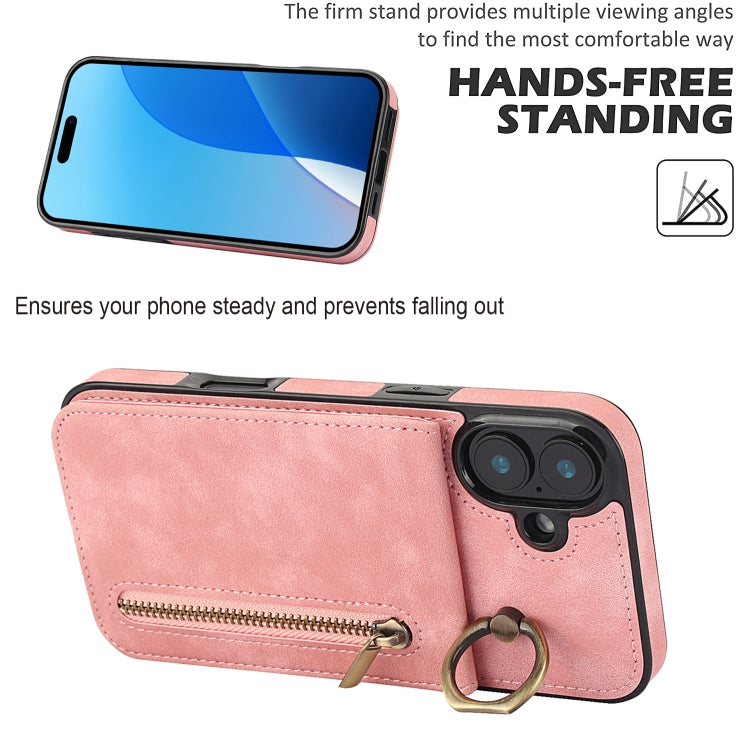 Retro Ring and Zipper RFID Card Slot Phone Case, Series 2