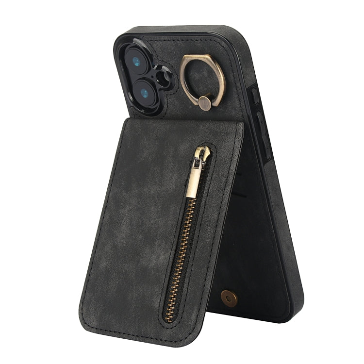 Retro Ring and Zipper RFID Card Slot Phone Case, Series 2