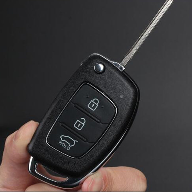 For Hyundai 3-button Folding Car Key Shell with Silver Metal Edge ÎҵÄÉ̵ê