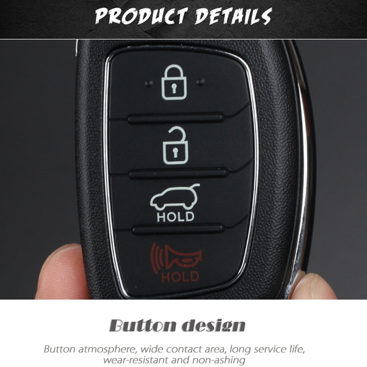 For Hyundai 3-button Folding Car Key Shell with Silver Metal Edge