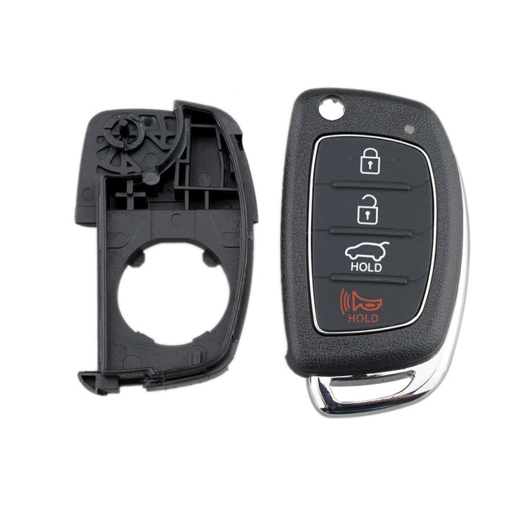 For Hyundai 4-button Folding Car Key Shell with Metal Edge Solaris ix35 ix4 Santa