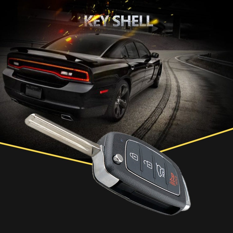 For Hyundai 4-button Folding Car Key Shell with Metal Edge Solaris ix35 ix4 Santa