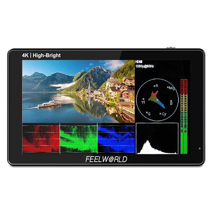 FEELWORLD LUT5E 5.5 inch High Bright 1600nit Touch Screen DSLR Camera Field Monitor F970 External Power and Install Kit 4K HDMI 1920X1080 IPS Panel