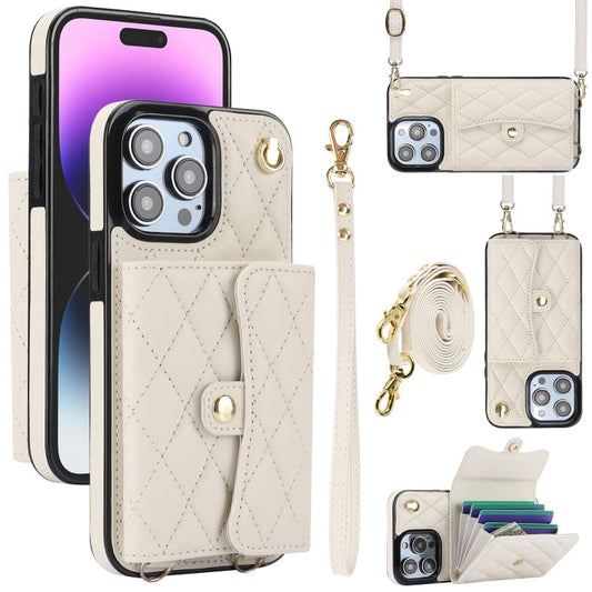 Crossbody Rhombic Horizontal Wallet Leather Phone Case, Series 5