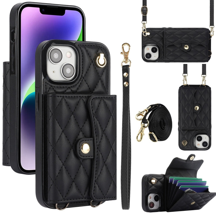 Crossbody Rhombic Horizontal Wallet Leather Phone Case, Series 5