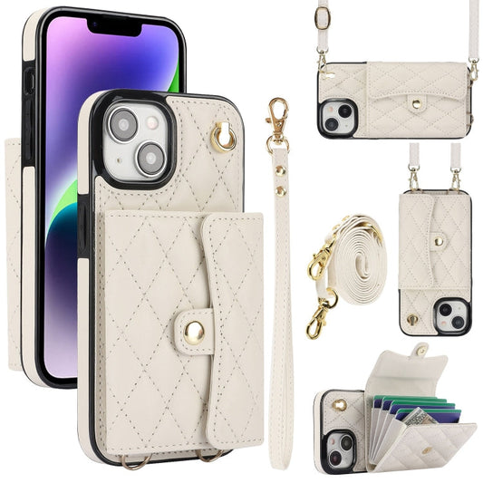 Crossbody Rhombic Horizontal Wallet Leather Phone Case, Series 4