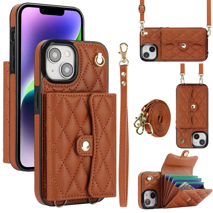 Crossbody Rhombic Horizontal Wallet Leather Phone Case, Series 6