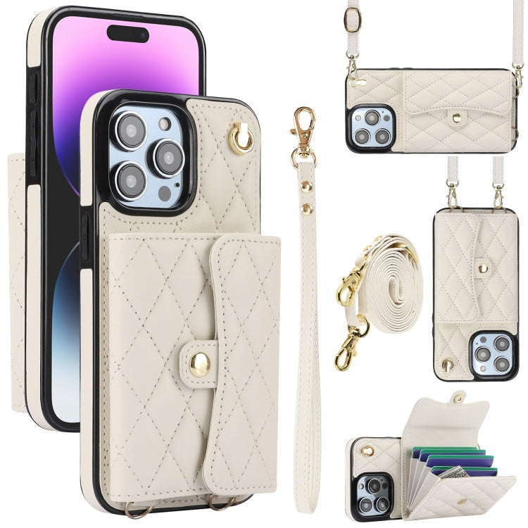 Crossbody Rhombic Horizontal Wallet Leather Phone Case, Series 3