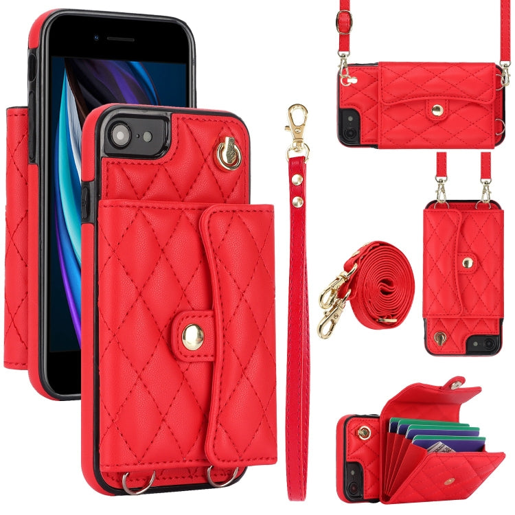 Crossbody Rhombic Horizontal Wallet Leather Phone Case, Series 2