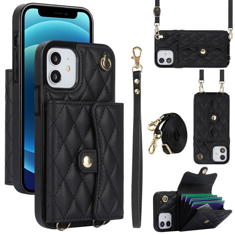 Crossbody Rhombic Horizontal Wallet Leather Phone Case, Series 6