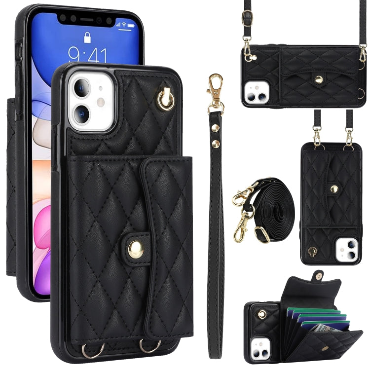 Crossbody Rhombic Horizontal Wallet Leather Phone Case, Series 1