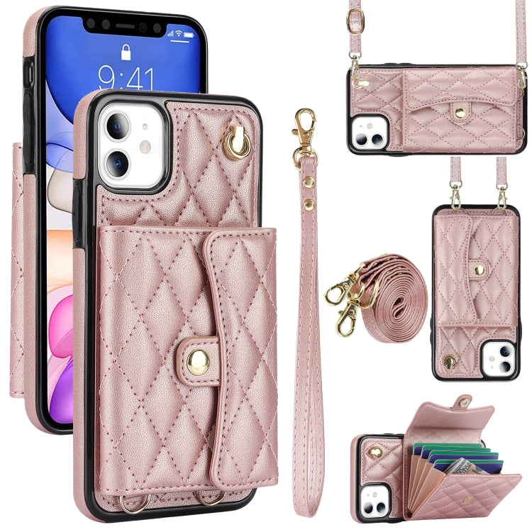 Crossbody Rhombic Horizontal Wallet Leather Phone Case, Series 1