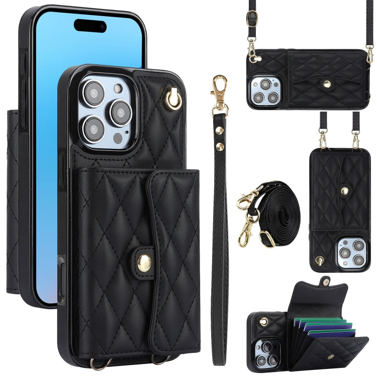 Crossbody Rhombic Horizontal Wallet Leather Phone Case, Series 3