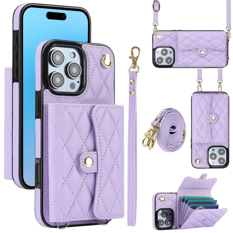 Crossbody Rhombic Horizontal Wallet Leather Phone Case, Series 3