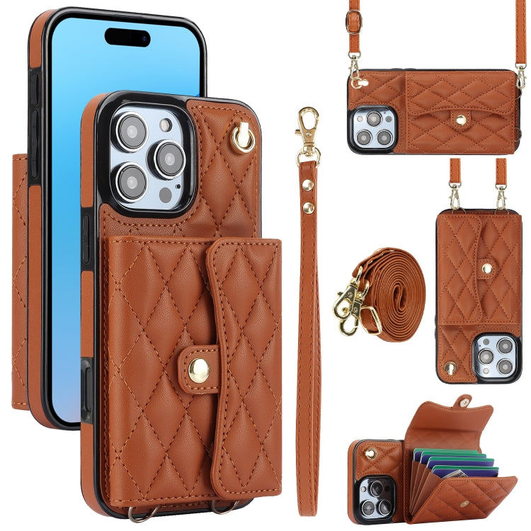 Crossbody Rhombic Horizontal Wallet Leather Phone Case, Series 3