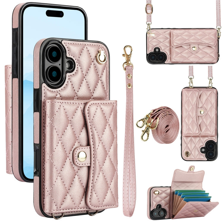 Crossbody Rhombic Horizontal Wallet Leather Phone Case, Series 1