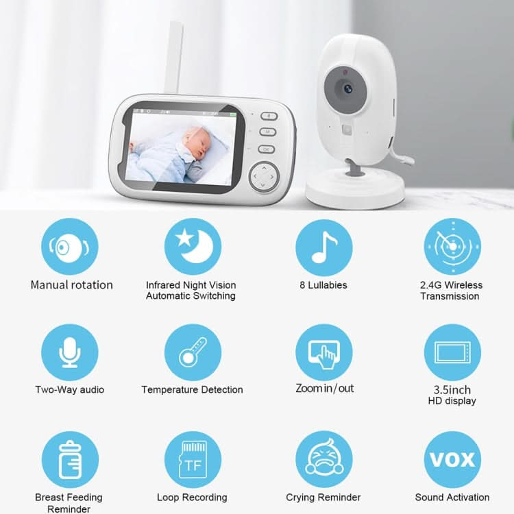 ABM600 3.5 inch Wireless Video Night Vision Baby Monitor Security Camera-Reluova