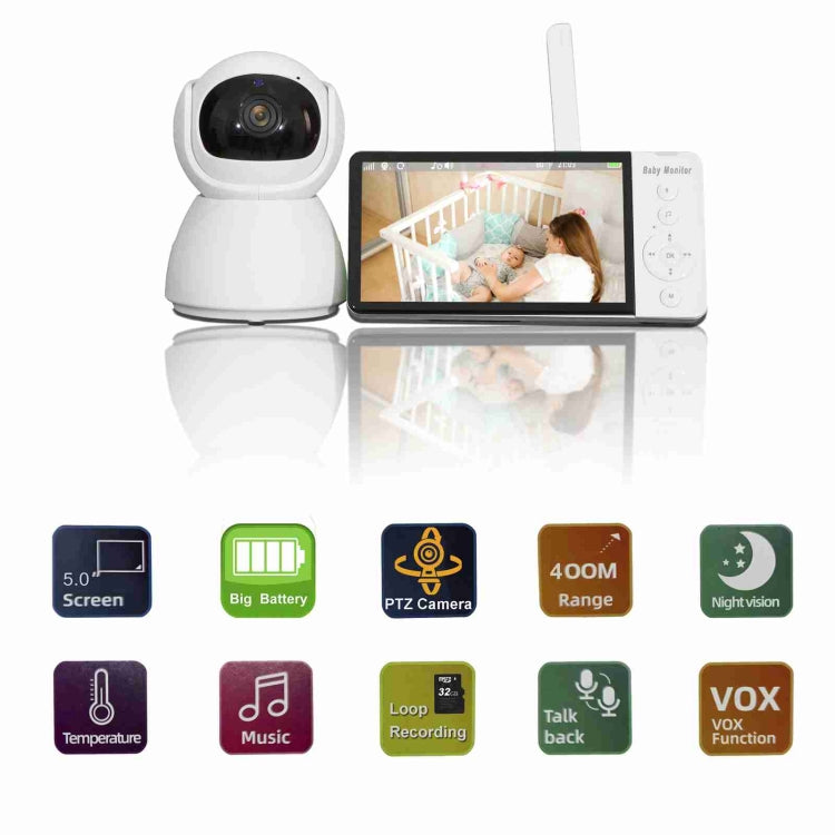 ABM700 5 inch Wireless Video Night Vision Baby Monitor Security Camera